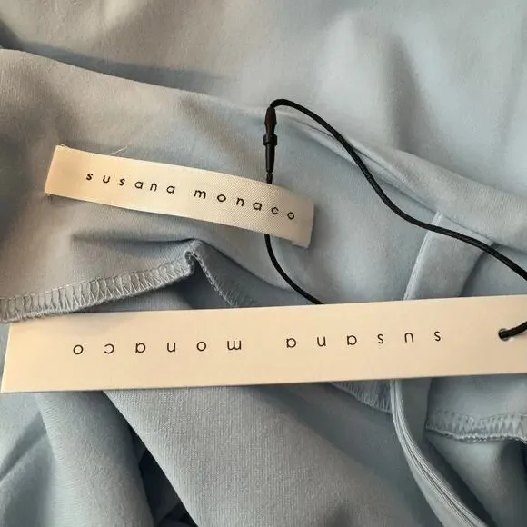 Susana Monaco Sleeveless V-Strap Top 8" in Blue NWT Size Small - Picture 6 of 9